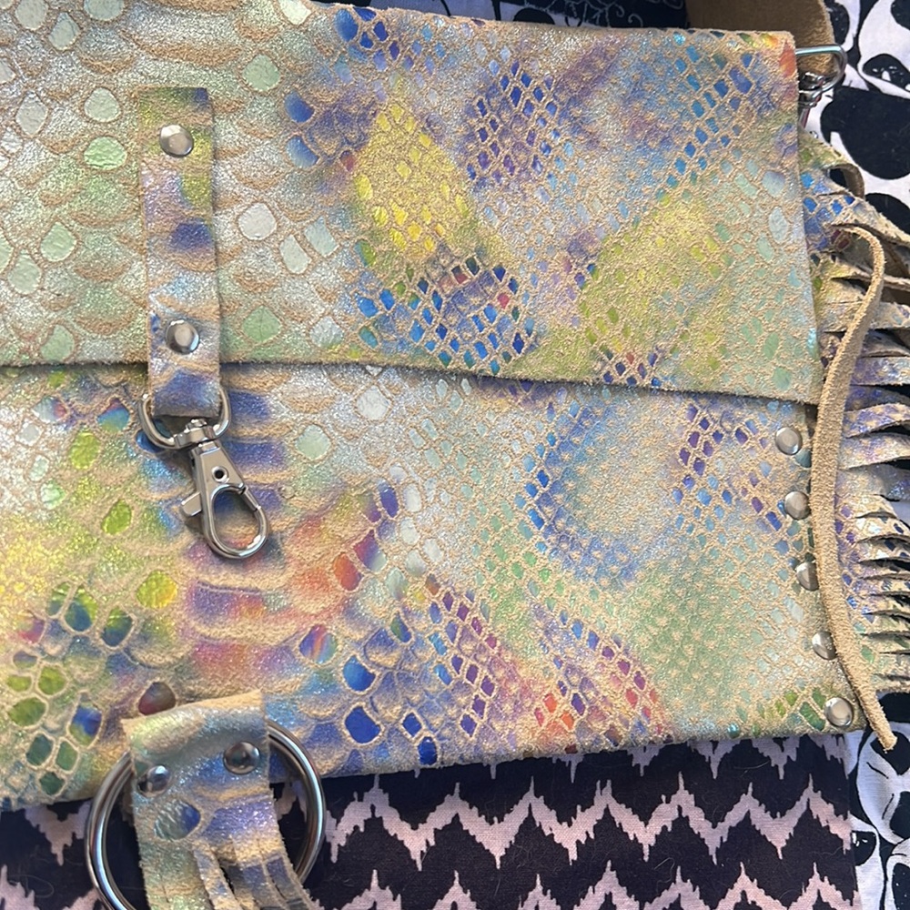 Rainbow leather purse - Picture 3 of 8